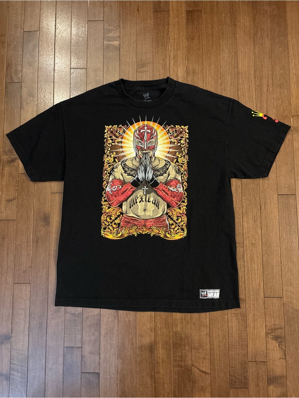 Vintage 2011 Rey Mysterio Black T Shirt Size XL The Mask is Back WWE Wrestling